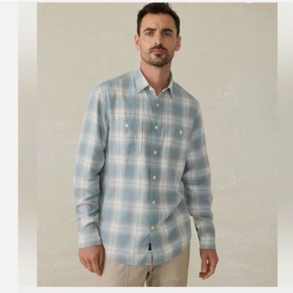 Faherty Emerald Coast Plaid Tried And True Men's Shirt Nwt
